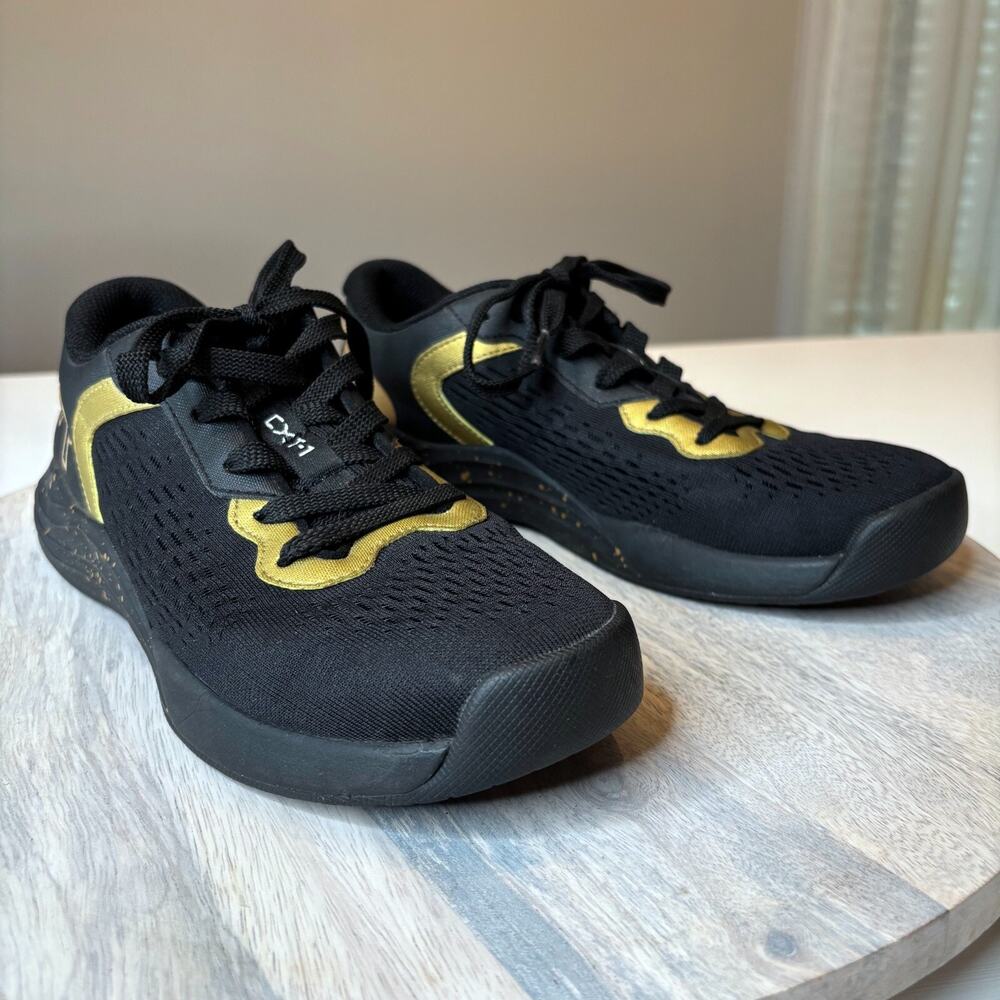 TYR CXT-1 Trainer Gym Black & Gold Crossfit Trainers Sneakers US Size 5.5